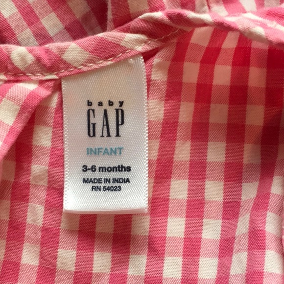 2 Baby Gap Infant Dresses Crisp Cotton Sleeveless Pink Blue - Picture 7 of 12